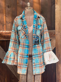 Thumbnail for BIRDS OF A FEATHER Flared Sleeve Flannel