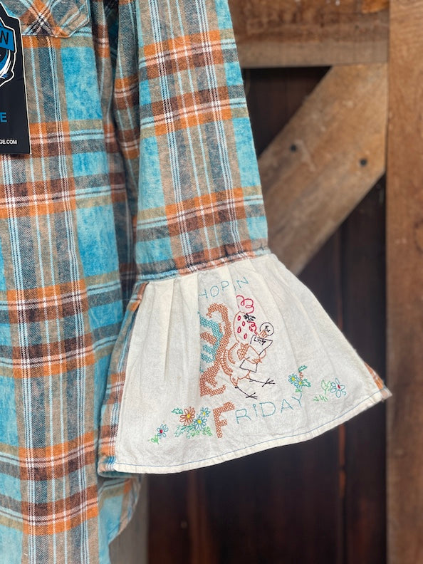 BIRDS OF A FEATHER Flared Sleeve Flannel