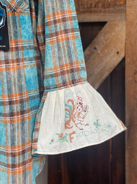 Thumbnail for BIRDS OF A FEATHER Flared Sleeve Flannel