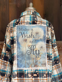 Thumbnail for MAKE A WISH AND FLY Flared Sleeve Flannel