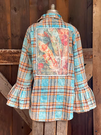 Thumbnail for BIRDS OF A FEATHER Flared Sleeve Flannel