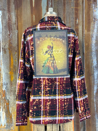 Thumbnail for Wild Women Dance Art Flannel- NEW COLOR! Distressed Burgundy