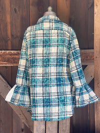 Thumbnail for Flared Sleeve Flannel- SOUTHERN BELLE