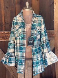 Thumbnail for Flared Sleeve Flannel- SOUTHERN BELLE