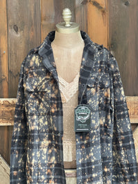Thumbnail for Though She Be But Little Art Flannel- Distressed Black