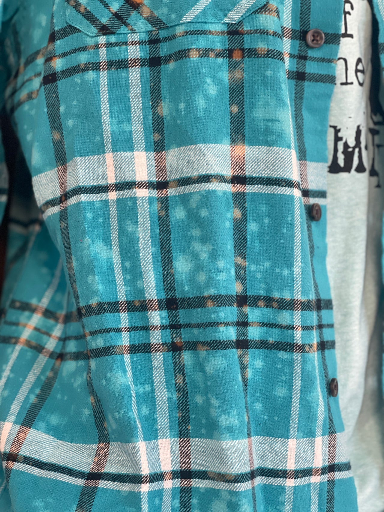 Feeling Squirrely Art Flannel- Distressed Turquoise