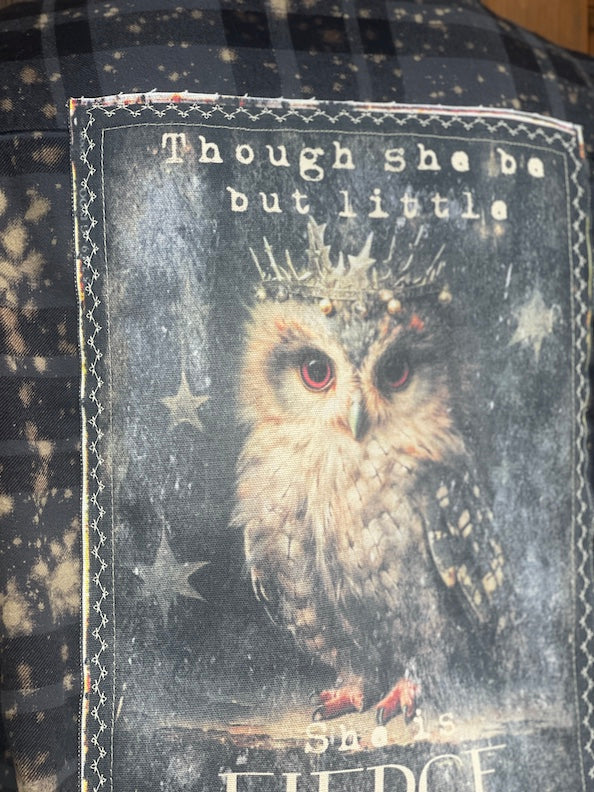 Though She Be But Little Art Flannel- Distressed Black