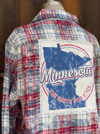 Thumbnail for Minnesota North Star State Flannel- Red, White & Blue
