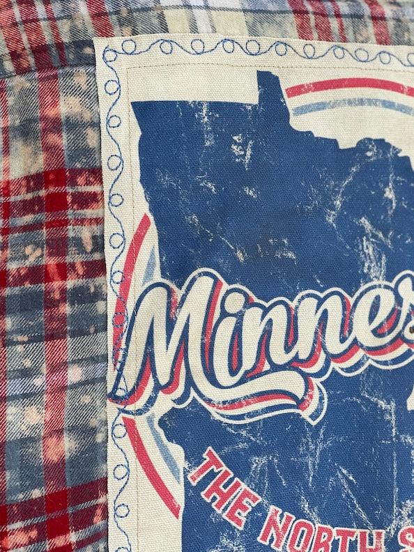 Minnesota North Star State Flannel- Red, White & Blue