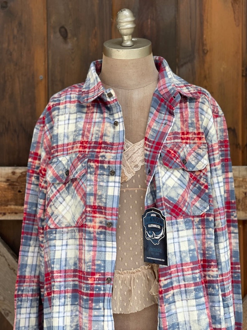 Go Where Love Leads You Art Flannel- Americana Blue