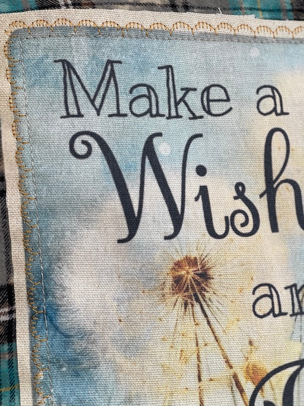 Make a Wish and Fly Art Flannel- Boho Blue