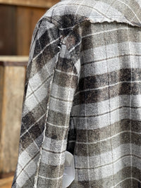 Thumbnail for Angry Minnow Signature Flannel- NEUTRAL GREY