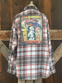Thumbnail for Halloween Series Art Flannel Heavy Weight - SKELETON
