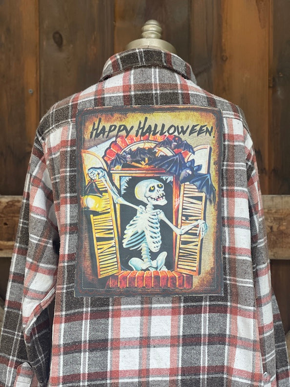 Halloween Series Art Flannel Heavy Weight - SKELETON