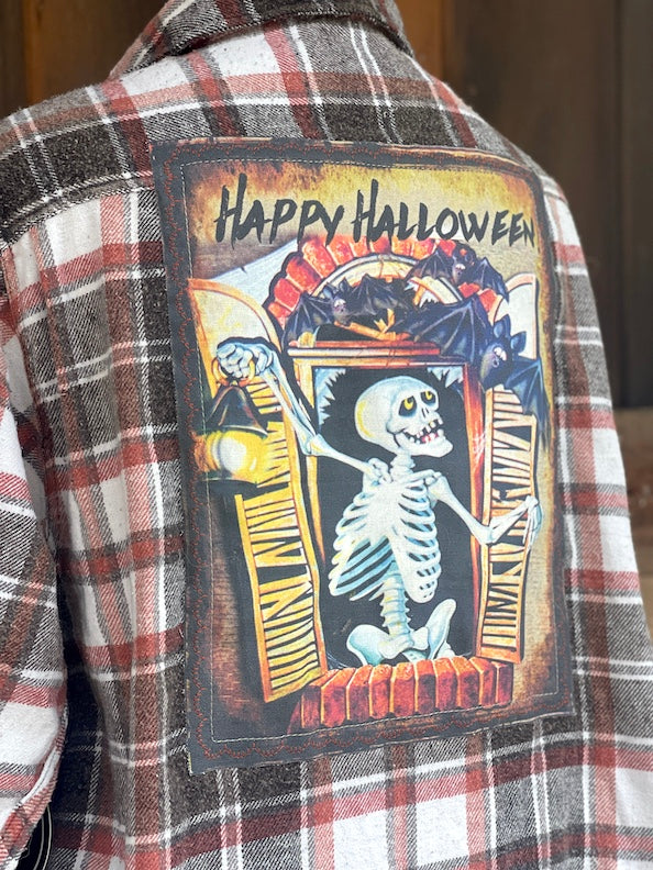 Halloween Series Art Flannel Heavy Weight - SKELETON