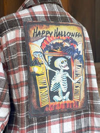 Thumbnail for Halloween Series Art Flannel Heavy Weight - SKELETON