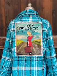 Thumbnail for Flared Sleeve Flannel- WANDERLUST