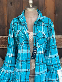 Thumbnail for Flared Sleeve Flannel- WANDERLUST