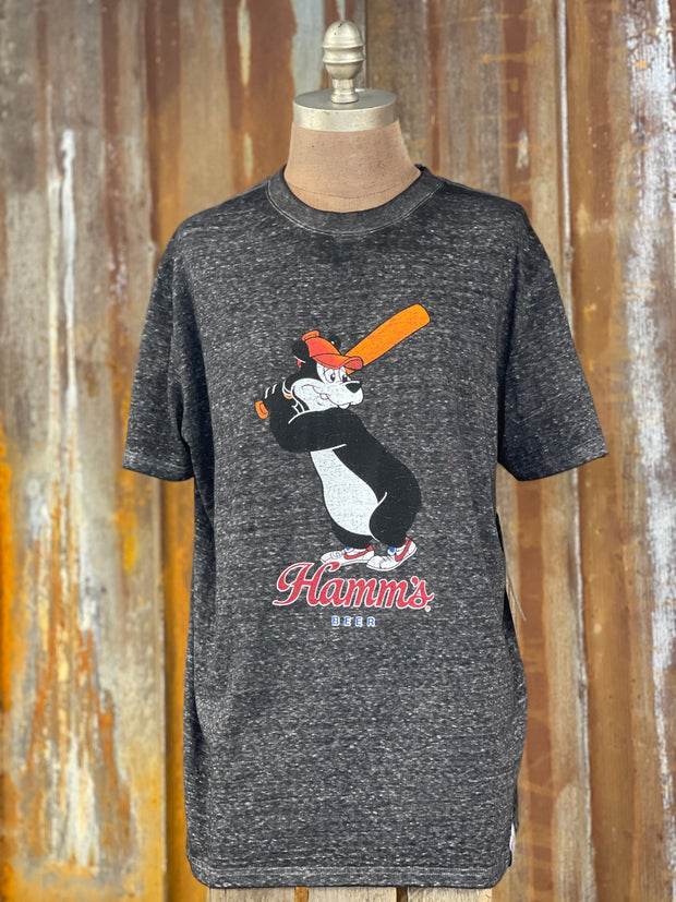 Hamm's Baseball Bear LUXE Tee- Charcoal Grey