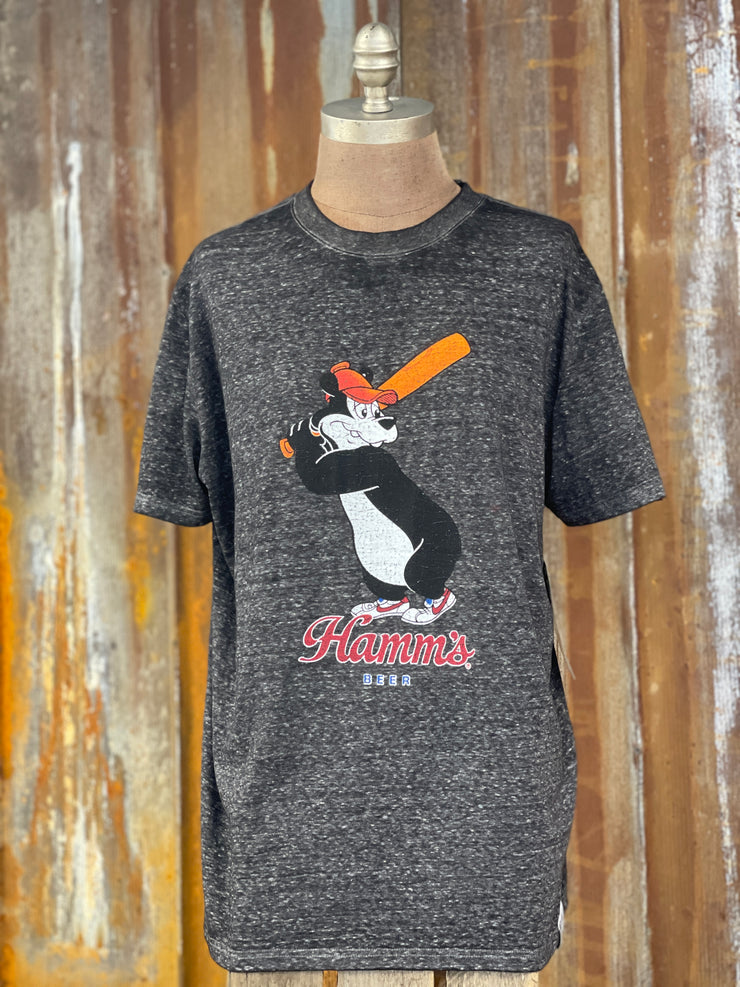 Hamm's Baseball Bear LUXE Tee- Charcoal Grey