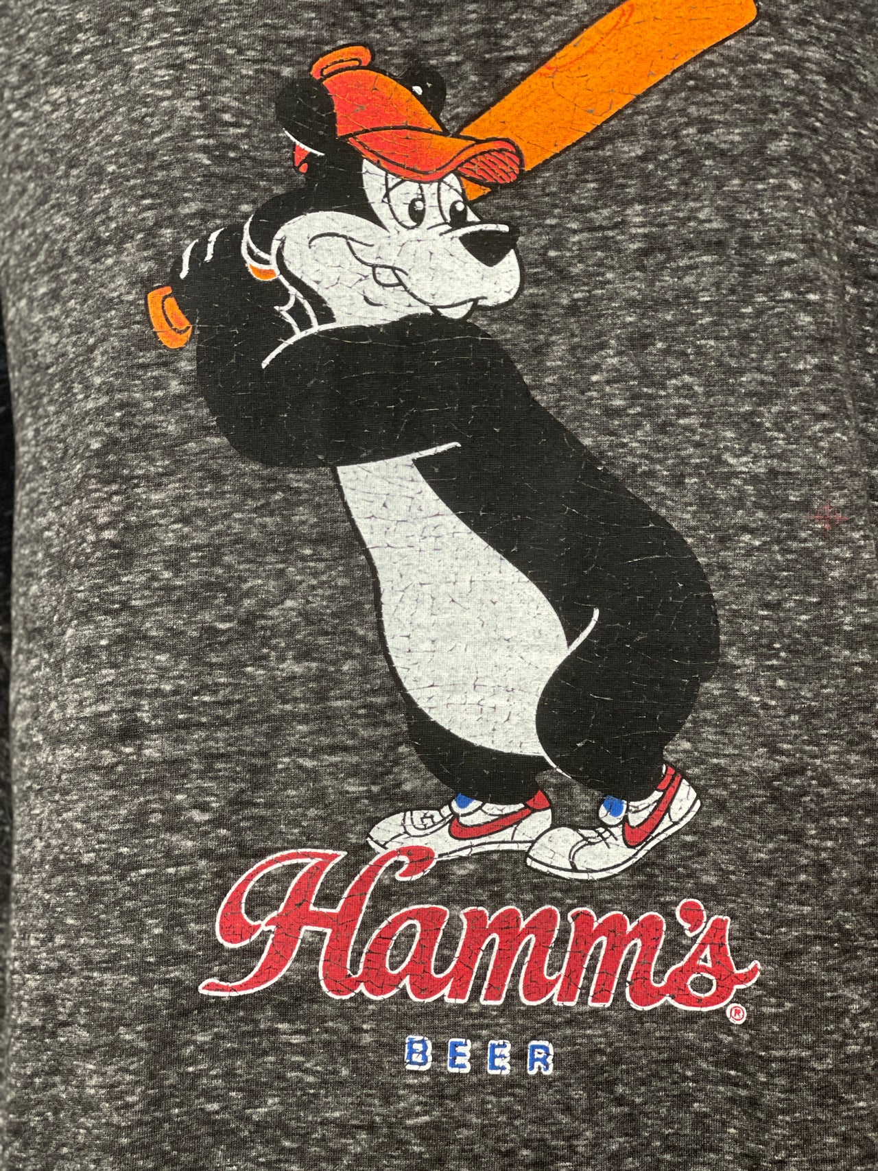 Hamm's Baseball Bear LUXE Tee- Charcoal Grey