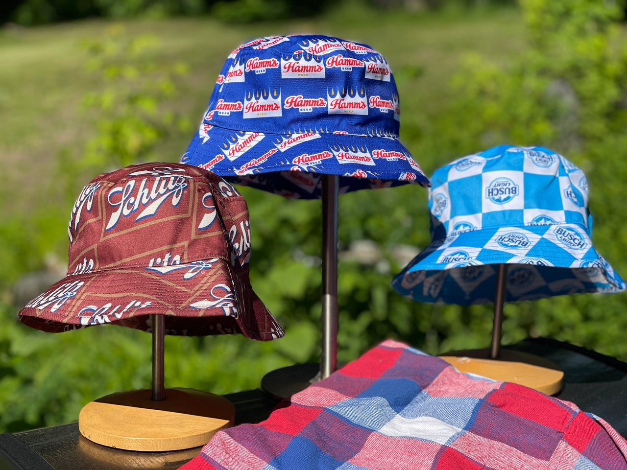 Schlitz Beer Retro Bucket Hat Maroon Angry Minnow Vintage LLC