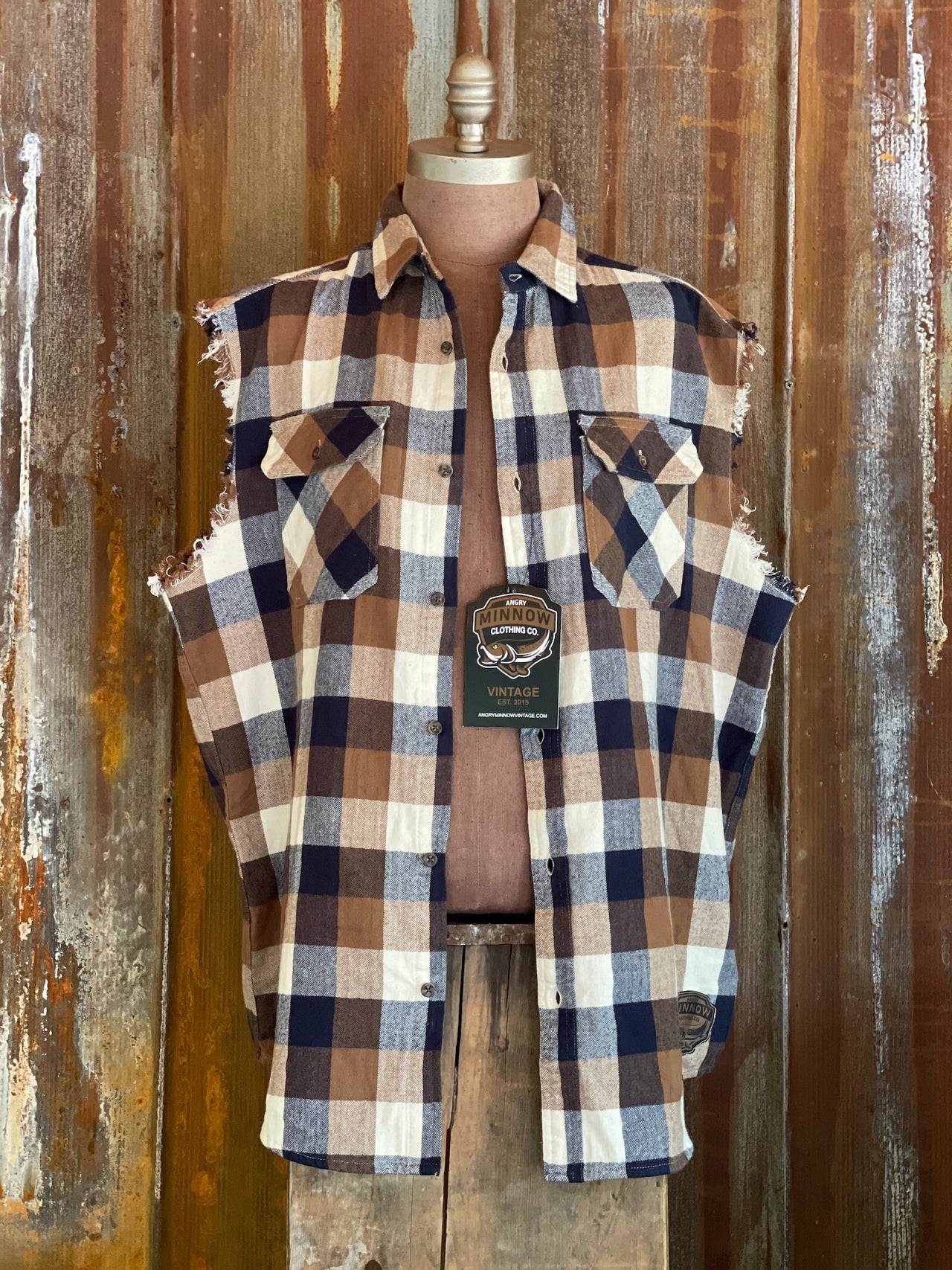 Busch Light Sleeveless Flannel