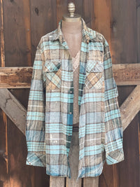 Thumbnail for Thelma & Louise ROADTRIP Flannel- Farmhouse Blue