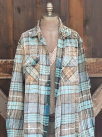 Thumbnail for Thelma & Louise ROADTRIP Flannel- Farmhouse Blue