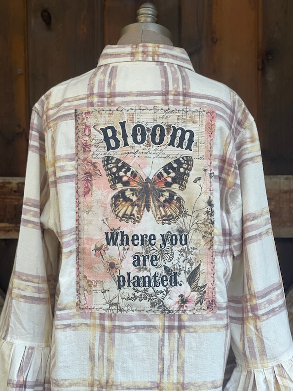 Flared Sleeve Flannel- BLOOM
