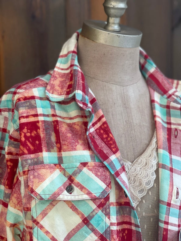 Ready For Take Off Holiday Flannel- Ribbon Candy Plaid