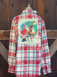 Thumbnail for Ready For Take Off Holiday Flannel- Ribbon Candy Plaid
