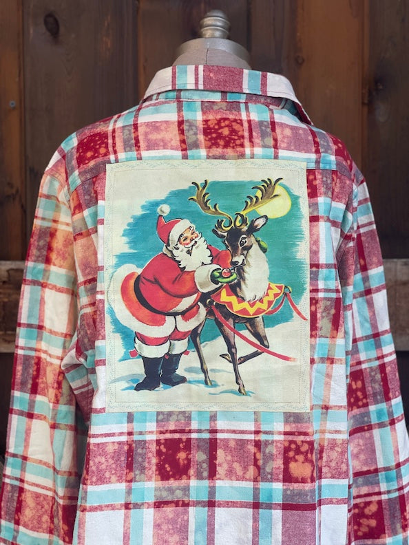Ready For Take Off Holiday Flannel- Ribbon Candy Plaid