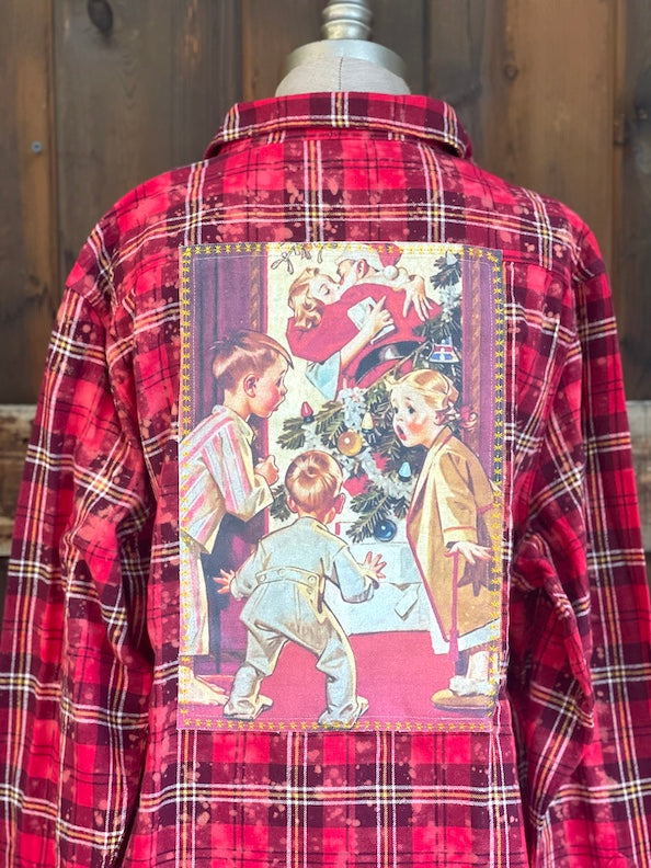 I Saw Mommy Kissing Santa Claus Art Flannel
