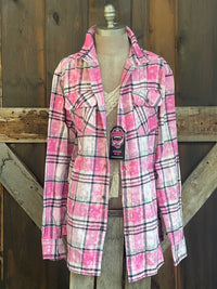 Thumbnail for Dear Santa, Please Bring Wine Art Flannel- Rose' Plaid