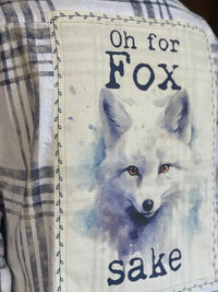 Thumbnail for Oh For Fox Sake Art Flannel- Snowburst White Plaid