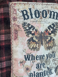 Thumbnail for Bloom Where You Are Planted Art Flannel- Merlot Plaid