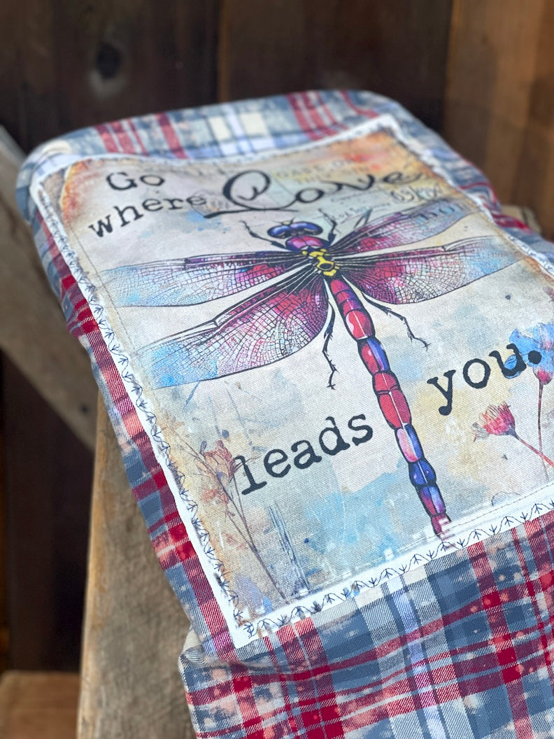 Go Where Love Leads You Art Flannel- Americana Blue