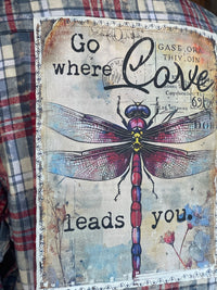 Thumbnail for Go Where Love Leads You Art Flannel- Americana Blue