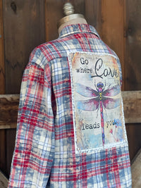 Thumbnail for Go Where Love Leads You Art Flannel- Americana Blue