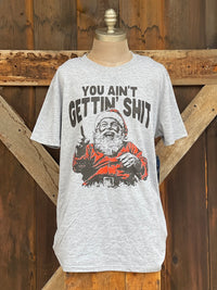Thumbnail for YOU GET WHAT YOU GET Santa Tee- Heather Grey