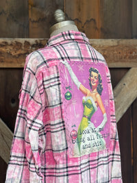 Thumbnail for Look at Me Being Festive Art Flannel- Rose' Plaid