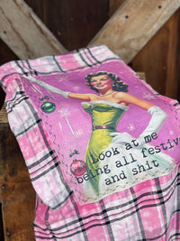 Thumbnail for Look at Me Being Festive Art Flannel- Rose' Plaid