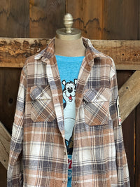 Thumbnail for Hamm's Goalie Bear Flannel- Old School Wash