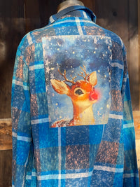 Thumbnail for Light The Way Holiday Flannel- NEW Starlight Blue Plaid Pre Order