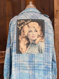 Thumbnail for Hello Sunshine Art Flannel- Sky Blue