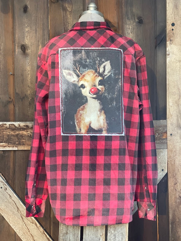 Leader of The Pack Holiday Flannel- Washed Buffalo Plaid