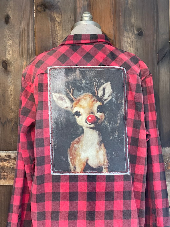 Leader of The Pack Holiday Flannel- Washed Buffalo Plaid