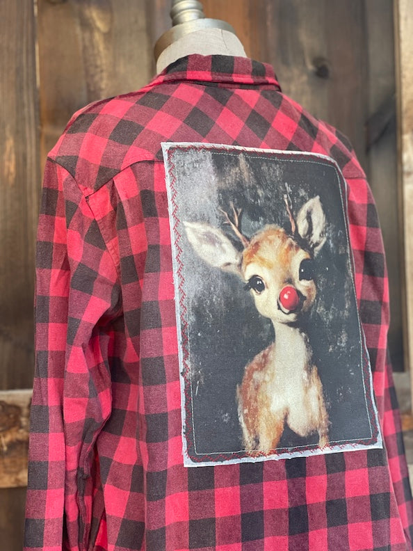 Leader of The Pack Holiday Flannel- Washed Buffalo Plaid
