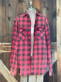 Thumbnail for Leader of The Pack Holiday Flannel- Washed Buffalo Plaid